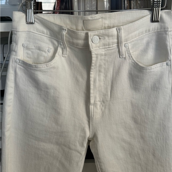 MOTHER White Insider Crop Step Fray Jeans Size 28 - Picture 4 of 11